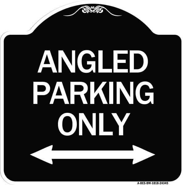 Signmission Angle Parking W/ Bidirectional Arrow Heavy-Gauge Aluminum Sign, 18" x 18", BW-1818-24345 A-DES-BW-1818-24345 - main